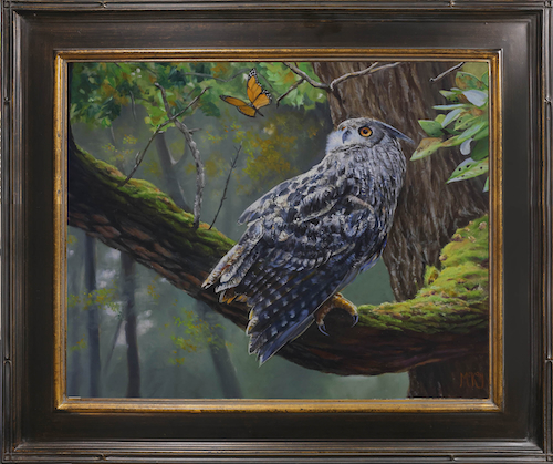 Eurasian Eagle Owl 16x20 $1900 at Hunter Wolff Gallery